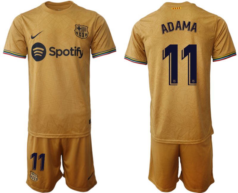 Men 2022-2023 Club Barcelona away yellow #11 Soccer Jersey->barcelona jersey->Soccer Club Jersey